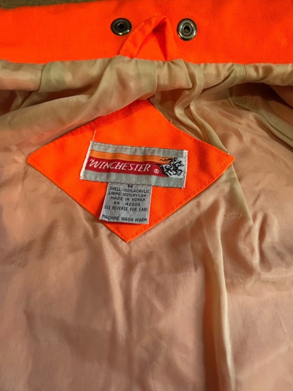 Winchester Blaze Orange Hunting Jacket w Camo Liner Mens M - Picture 11 of 16